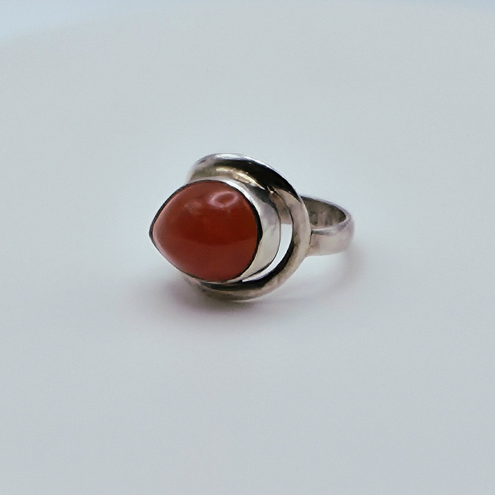 Carnelian Tear Drop Ring
